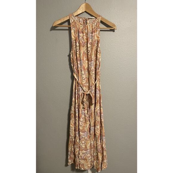 MNG Womens Dress Size 6 Colorful Paisley Viscose Tiered Hippie Festival Boho Y2K - Picture 1 of 8